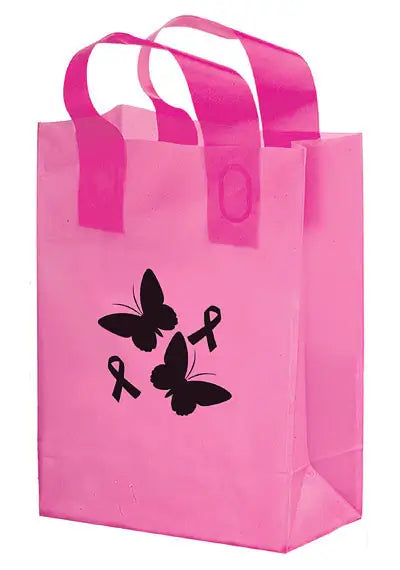 Wholesale Pink Awareness Color Frosted Soft Loop Shopper Bag - 19FSL10513BCA