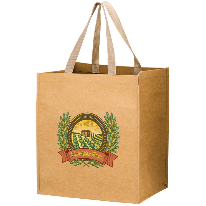 Wholesale TYPHOON - WASHABLE KRAFT PAPER GROCERY TOTE BAG WITH WEB HANDLE - WB131015