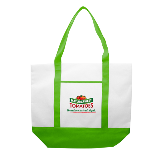 18-Inch Non-Woven Boat Tote with Accent-Color Bottom and Straps