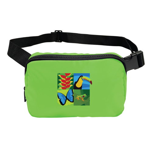 7.75" Polyester Crossbody Belt Bag with Zipper Pockets