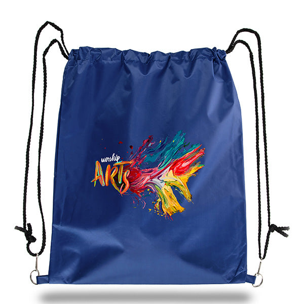 15" Heavyweight Waterproof Polyester Drawstring Backpack