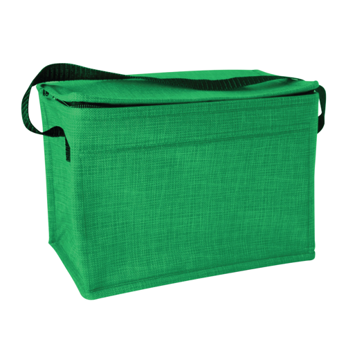 Non Woven 6 Can Cooler Bag with Zippered Closure and Front Pocket