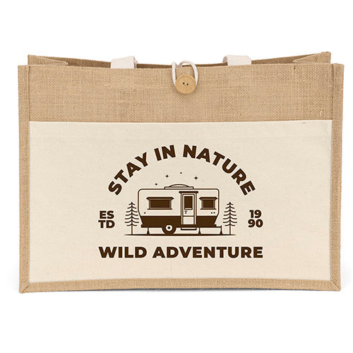 Wholesale Riley long handle jute tote