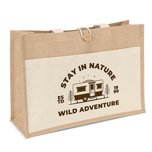 Wholesale Riley long handle jute tote