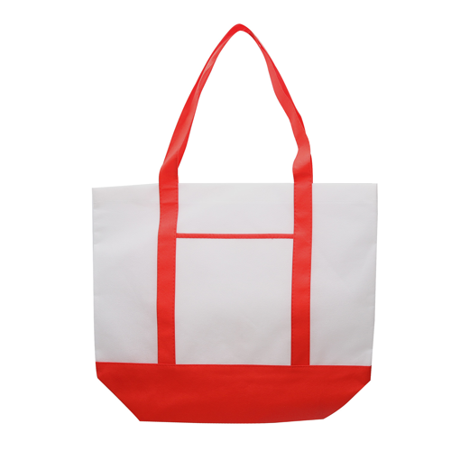 18-Inch Non-Woven Boat Tote with Accent-Color Bottom and Straps