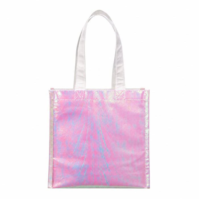 Iridescent Non-Woven Gift Tote with Open Main Compartment