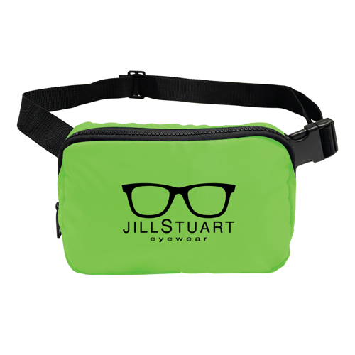 7.75" Polyester Crossbody Belt Bag with Zipper Pockets