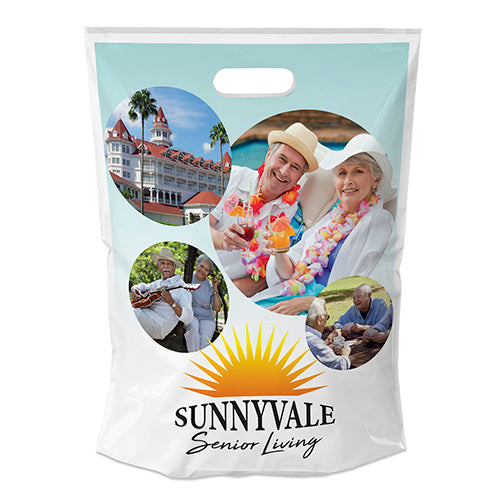 Wholesale 12W x 16 1/2H x 3 Digital Full Color Die Cut Plastic Bag - FC12163
