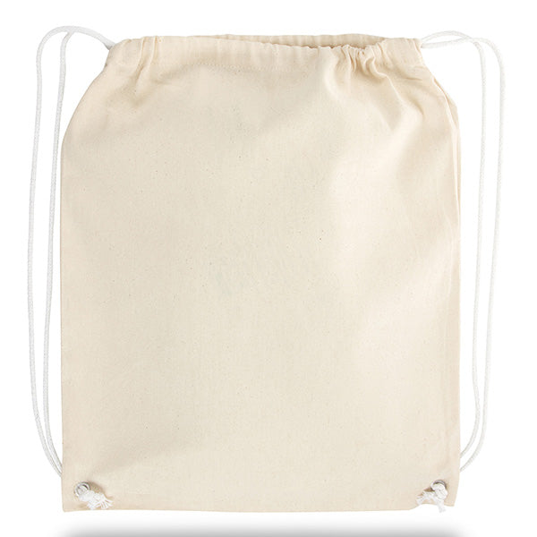 Cotton Canvas Drawstring Backpack 15 x 18 Inches