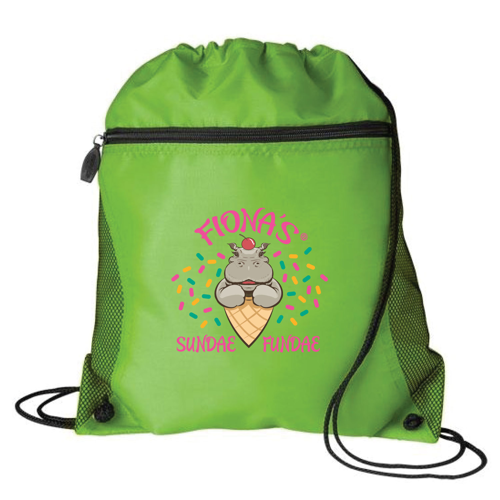 Mesh Pocket Drawstring Backpack 17 x 20 Inches