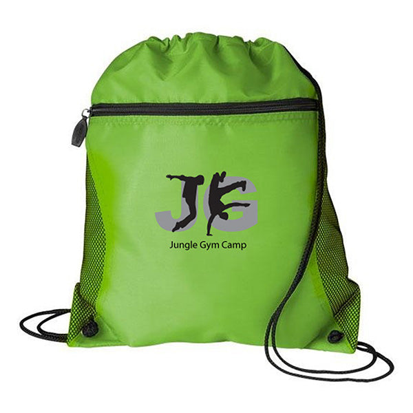 Mesh Pocket Drawstring Backpack 17 x 20 Inches