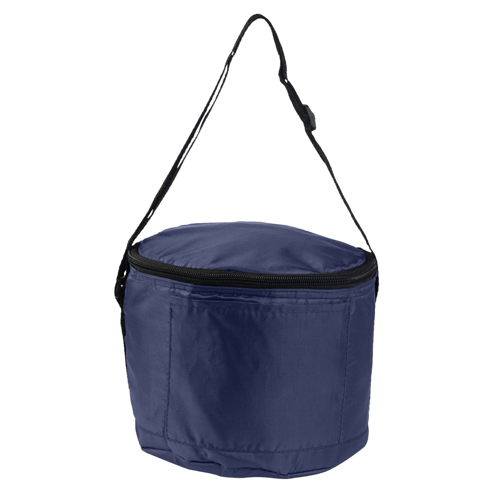 Round Insulated 6-Can Cooler Bag with Adjustable Strap