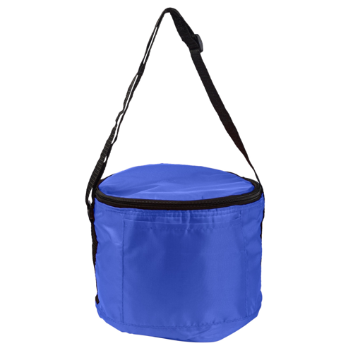 Round Insulated 6-Can Cooler Bag with Adjustable Strap