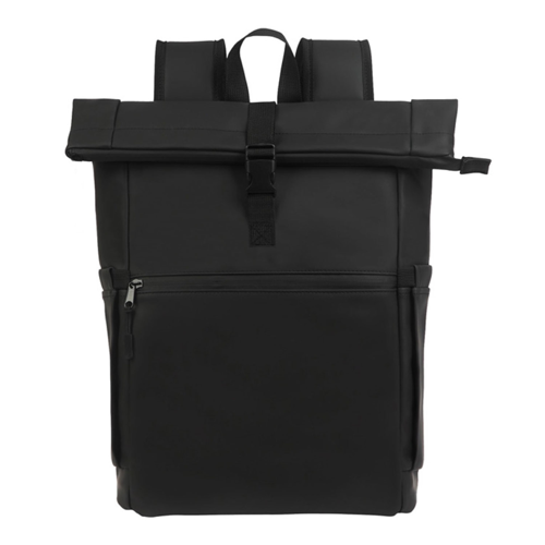 PU Vegan Leather Roll Top Backpack