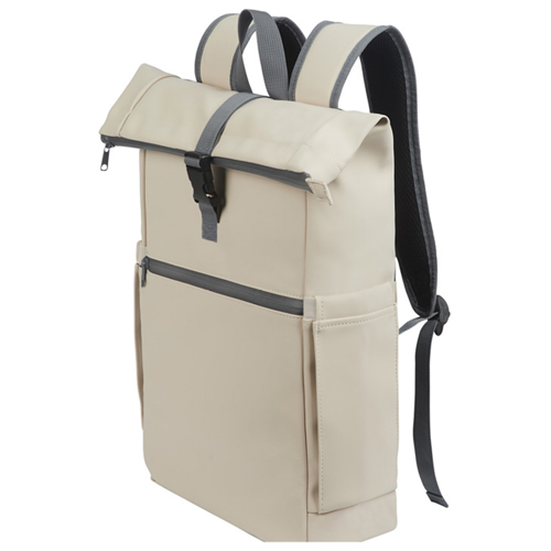 PU Vegan Leather Roll Top Backpack