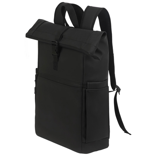 PU Vegan Leather Roll Top Backpack