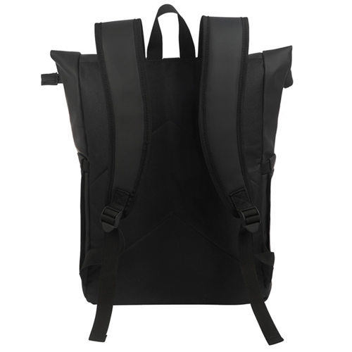 PU Vegan Leather Roll Top Backpack