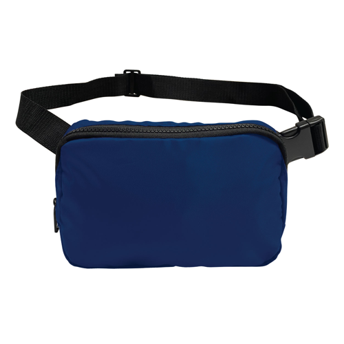 7.75" Polyester Crossbody Belt Bag with Zipper Pockets