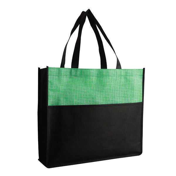 15-Inch Non-Woven Tote Bag with Front and Side Mesh Pockets