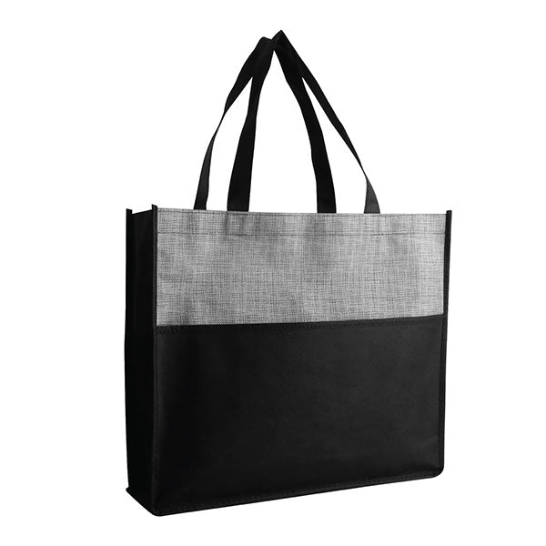 15-Inch Non-Woven Tote Bag with Front and Side Mesh Pockets