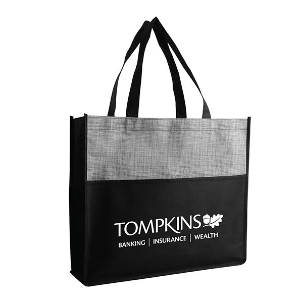 15-Inch Non-Woven Tote Bag with Front and Side Mesh Pockets