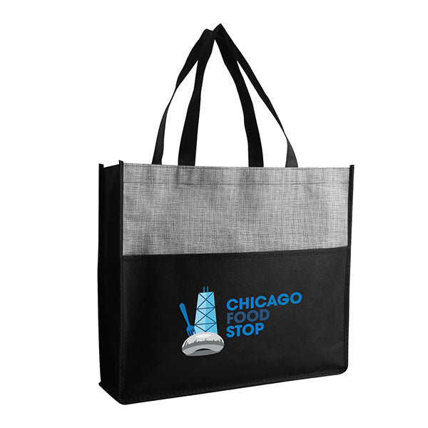 15-Inch Non-Woven Tote Bag with Front and Side Mesh Pockets