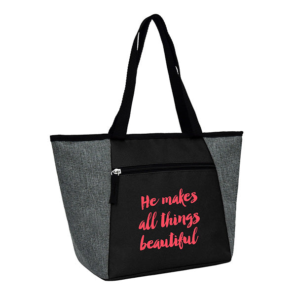 15" Polyester Insulated Cooler Lunch Tote with Zipper