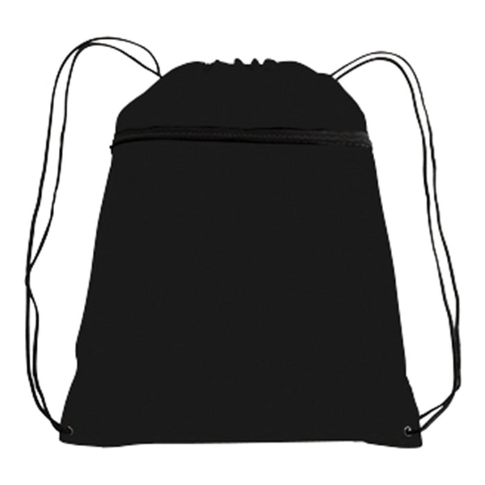 14" Polyester Drawstring Backpack with Front Pocket