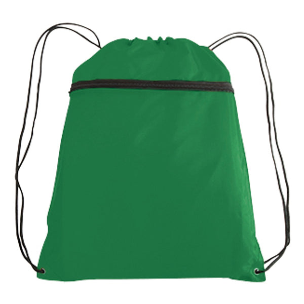 14" Polyester Drawstring Backpack with Front Pocket