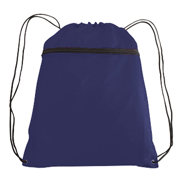 14" Polyester Drawstring Backpack with Front Pocket