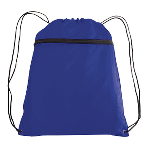 14" Polyester Drawstring Backpack with Front Pocket