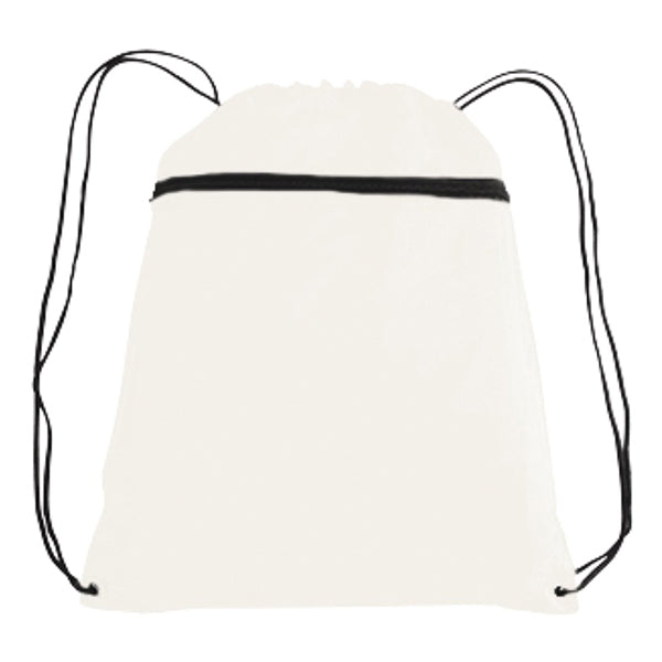 14" Polyester Drawstring Backpack with Front Pocket
