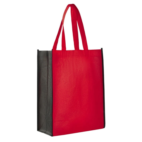 2-Tone Non-Woven Tote Book Bag with Shoulder Strap