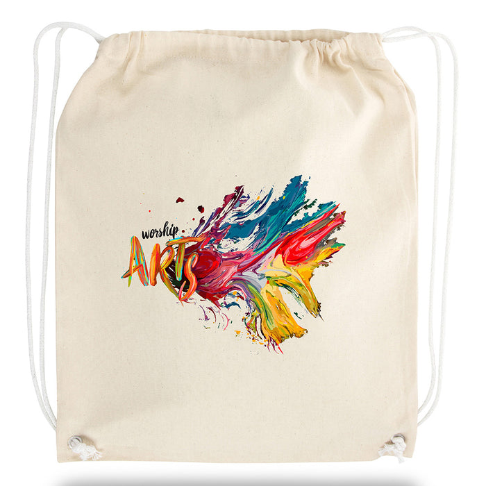Cotton Canvas Drawstring Backpack 15 x 18 Inches