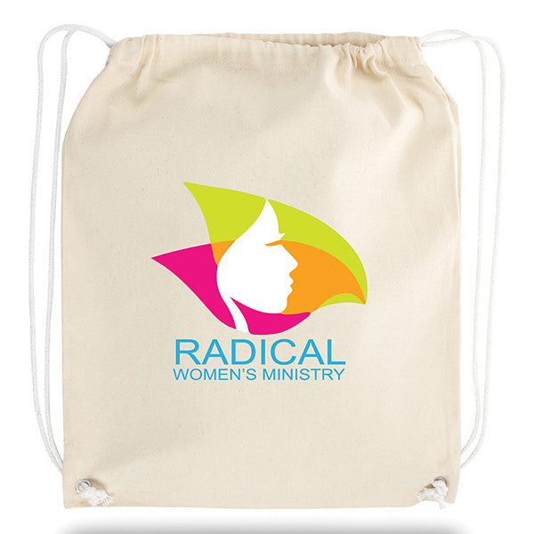 Cotton Canvas Drawstring Backpack 15 x 18 Inches