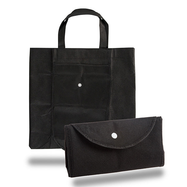14.75-Inch Recycled Non-Woven Foldable Tote Bag with Snap Closure