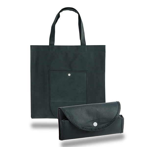 14.75-Inch Recycled Non-Woven Foldable Tote Bag with Snap Closure