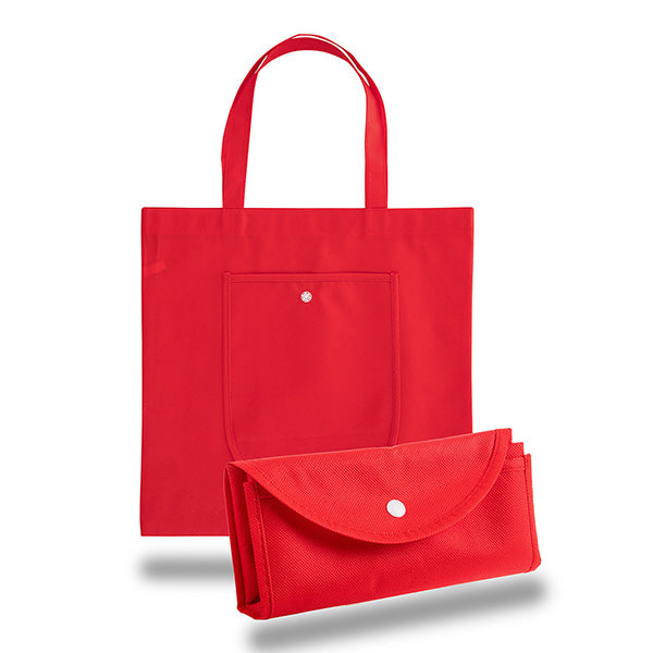 14.75-Inch Recycled Non-Woven Foldable Tote Bag with Snap Closure