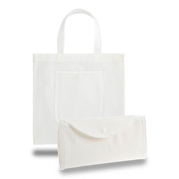 14.75-Inch Recycled Non-Woven Foldable Tote Bag with Snap Closure