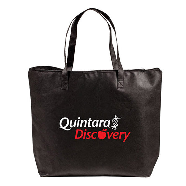 20-Inch Non-Woven Tote Bag with Zipper Closure