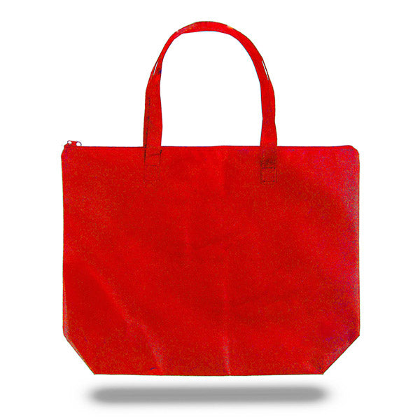 20-Inch Non-Woven Tote Bag with Zipper Closure