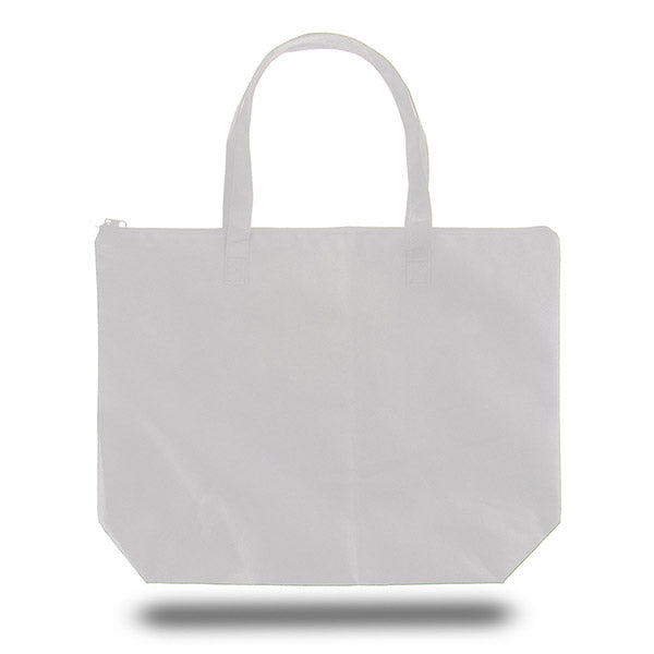 20-Inch Non-Woven Tote Bag with Zipper Closure