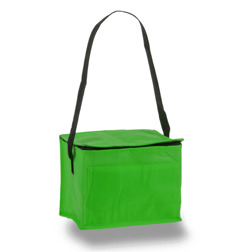 Non Woven 6 Can Cooler Bag with Zippered Closure and Front Pocket