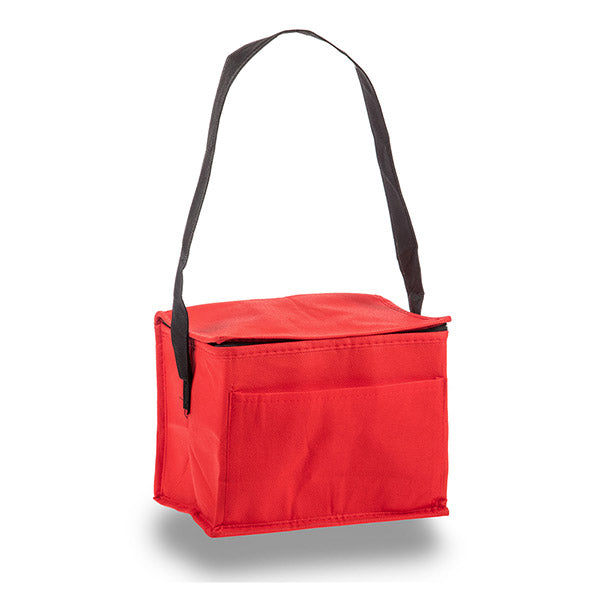 Non Woven 6 Can Cooler Bag with Zippered Closure and Front Pocket