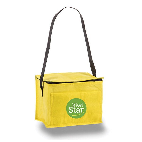 Non Woven 6 Can Cooler Bag with Zippered Closure and Front Pocket