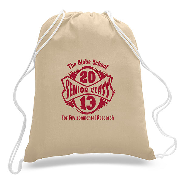 Large Cotton Canvas Drawstring Sports Pack 17 x 20 Inches