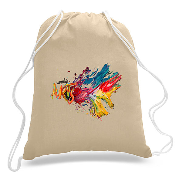 Large Cotton Canvas Drawstring Sports Pack 17 x 20 Inches