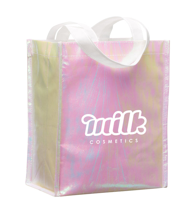 Iridescent Non-Woven Gift Tote with Open Main Compartment