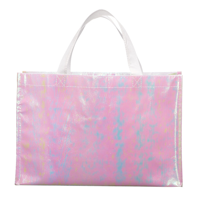 14-Inch Wide Iridescent Non-Woven Shopper Tote