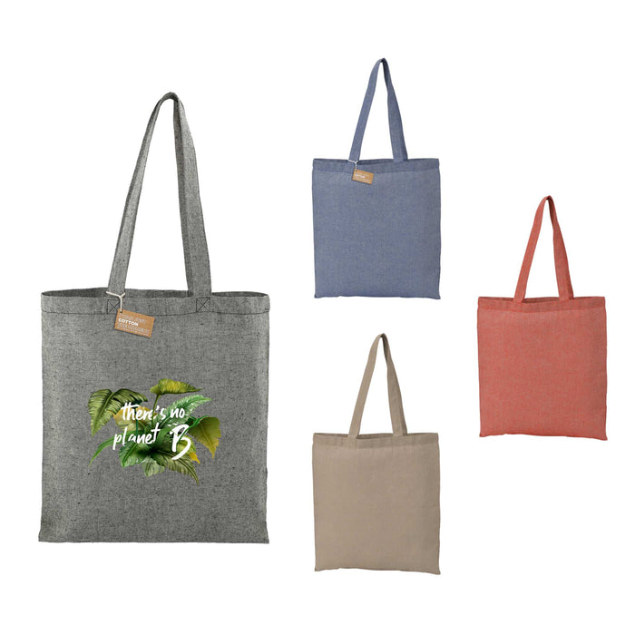 Eco-Friendly 5oz Recycled Cotton Twill Tote Bag with Open Compartment